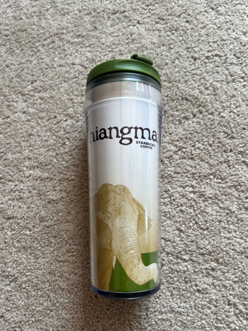 Starbucks Chiangmai Elephant Tumbler - White & Olive Green